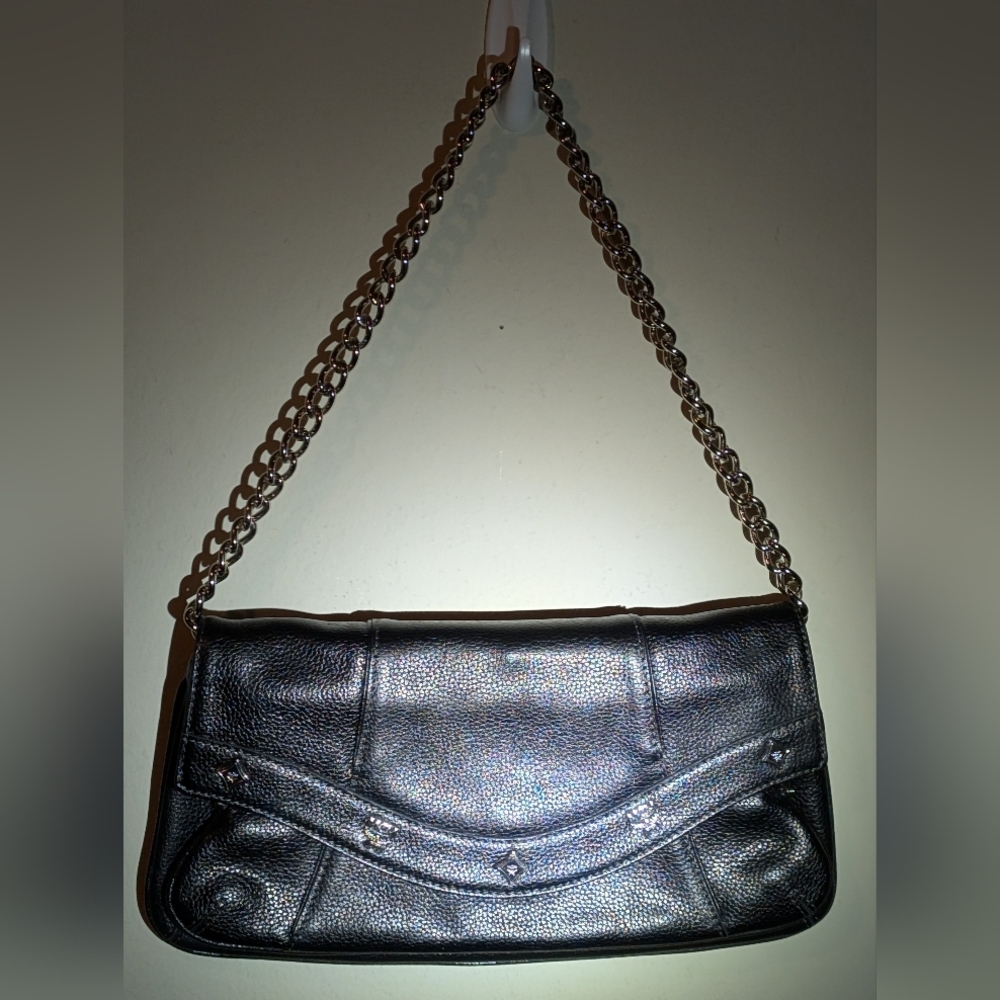 MCM Black Leather Clutch/Shoulder Bag with Kisslock Compartment Excellent!
